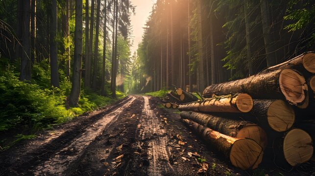 Forest managed sustainably with FSC certification selective logging for biodiversity protection