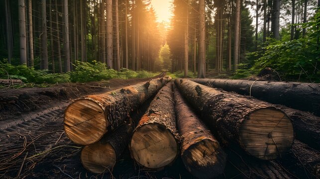 Forest managed sustainably with FSC certification selective logging for biodiversity protection