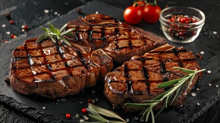 Sizzling Succulent Steaks Vibrant and Tempting Culinary Delight for Food Enthusiasts