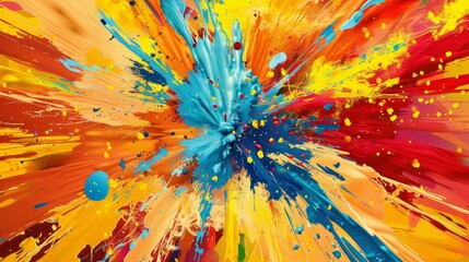 Color Explosion A Burst of Vibrant Hues for Festive and Creative Concepts