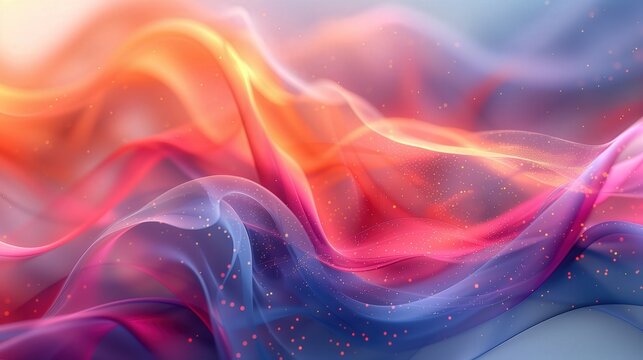 A 3D render of an abstract blur background with geometric patterns, gradient colors, and fluid shapes. The abstract lines and circles create a dreamy and ethereal effect, ideal for modern design