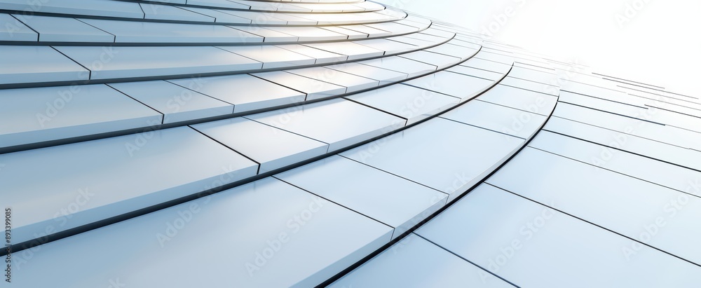 Wall mural abstract white architecture forming a spiral pattern with light