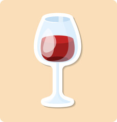 Wine glass standing with red wine on abstract background
