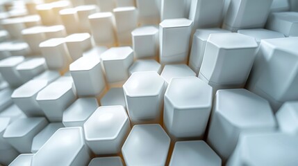 Fototapeta premium Abstract Hexagonal Pattern in White
