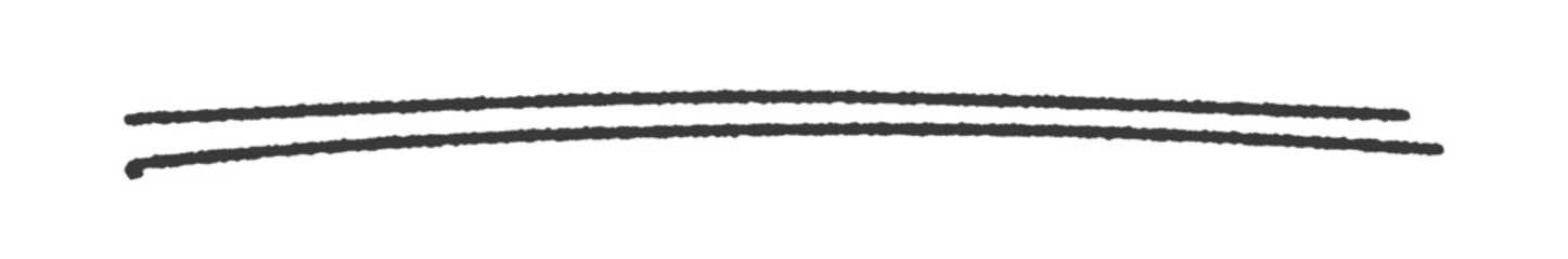 手書きの黒い2本の線 - シンプルでおしゃれな 二重線･アンダーラインの落書きの素材