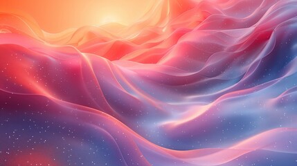 Obraz premium A 3D render of an abstract pastel background featuring gradient colors, fluid shapes, and geometric patterns. The abstract lines and circles create a soft and calming effect, perfect for digital art