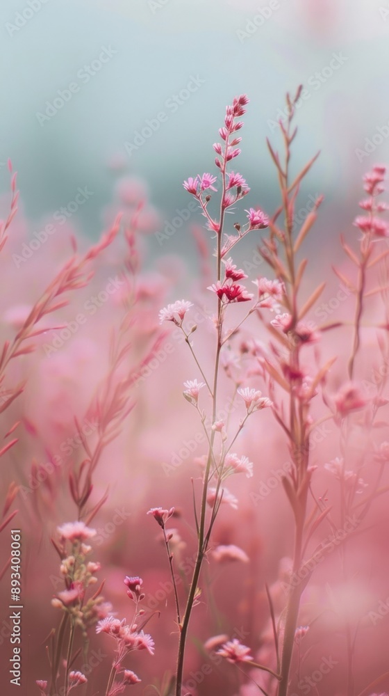 Poster meadow outdoors blossom nature.