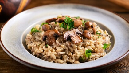 porcino mushroom risotto, AI generated
