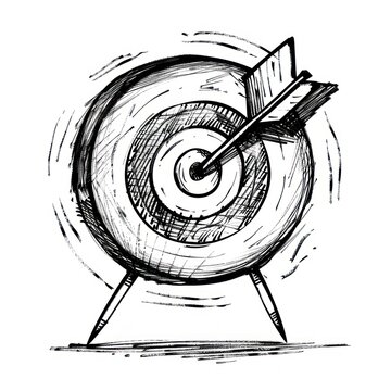 recommend clip art: Hand-drawn target with arrow