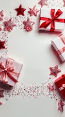 christmas, ribbon, present, box
