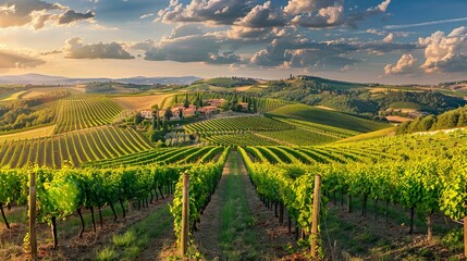 Fototapeta premium Vineyard in the golden hour