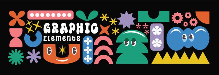 Graphic element collection. Colorful abstract element. Set of graphic element. Abstract shape illustration.