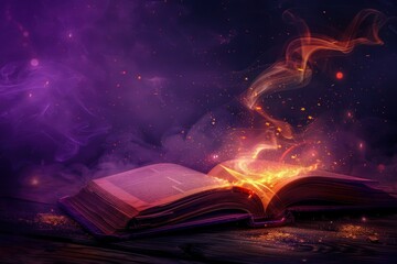 Obraz premium Magical book with glowing aura