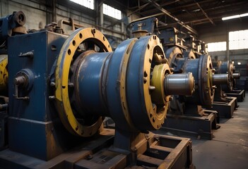 Old machines in an abandoned factory. Machine in the factory