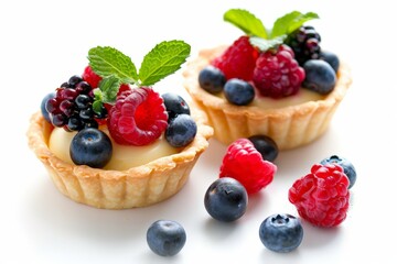 cheese tarts with topped berries