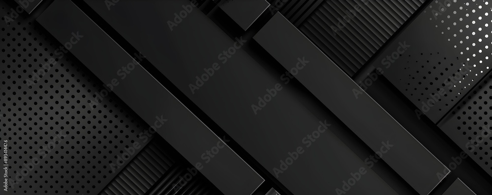 Poster black background with diagonal lines and subtle dots for an elegant, modern design element