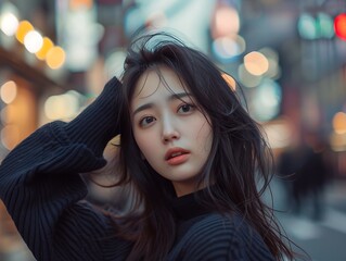 Obraz premium Portrait of a woman with hairstyle