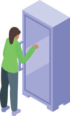 Obraz premium Bank customer is opening a safe deposit box in a bank vault, ensuring the security of their valuables