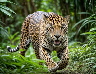  leopardo corriendo por la selva © Xavi Mira