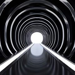 Fototapeta premium white-background-3d-room-light-abstract-space-technology-tunnel-stage-floor-empty-white-future-3d