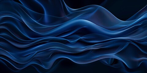 Obraz premium Abstract background with wavy elements and dynamic style in dark blue tones.