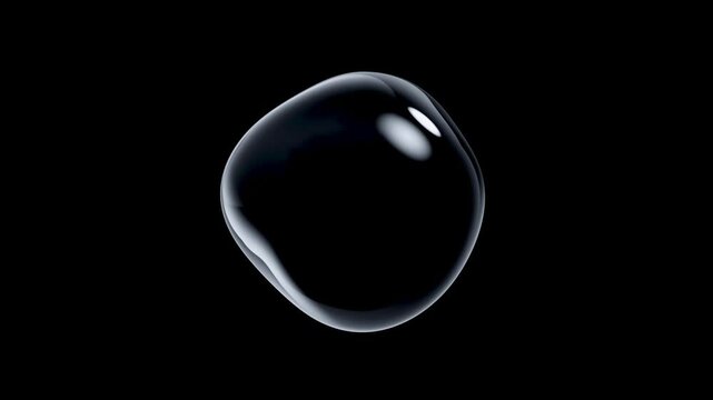 Water bubble element background. Animation seamless looping. 3d render.