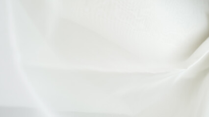 Obraz premium Elegant white tulle background for home textiles and wedding dress fabric