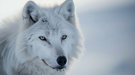 A Portrait of a Majestic White Wolf