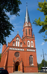 Zabytkowy kościół w centrum Torunia, Polska
