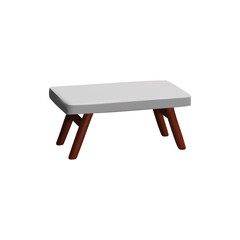 A 3D practical folding table with wooden legs is highlighted on a white background