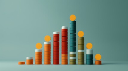 Scaling up organization with futuristic icons, growth, innovation