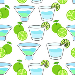 seamless pattern with cocktails. Design for backgrounds, textile, fabric, print, wallpaper, wrapping