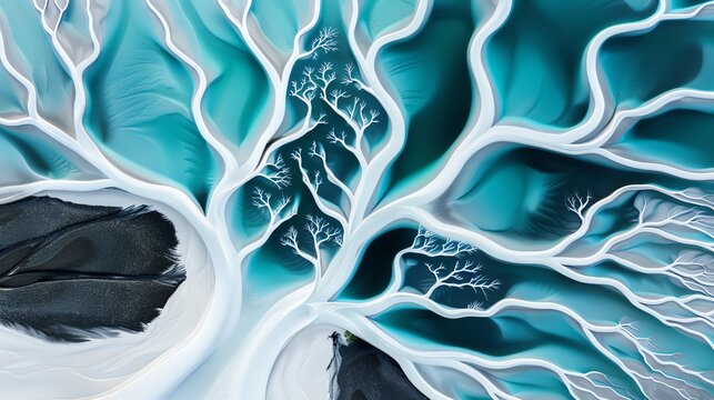 Branching patterns in river deltas, science discovery pattern, hydrodynamics