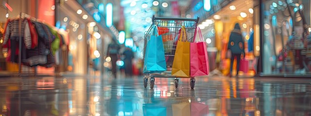 the concept of buying gifts in a store. selective focus