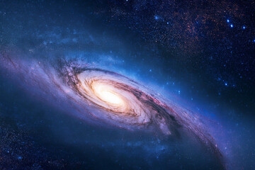 Fototapeta premium Vibrant cosmic backdrop with dazzling stars, colorful galaxies, and dynamic nebulae.