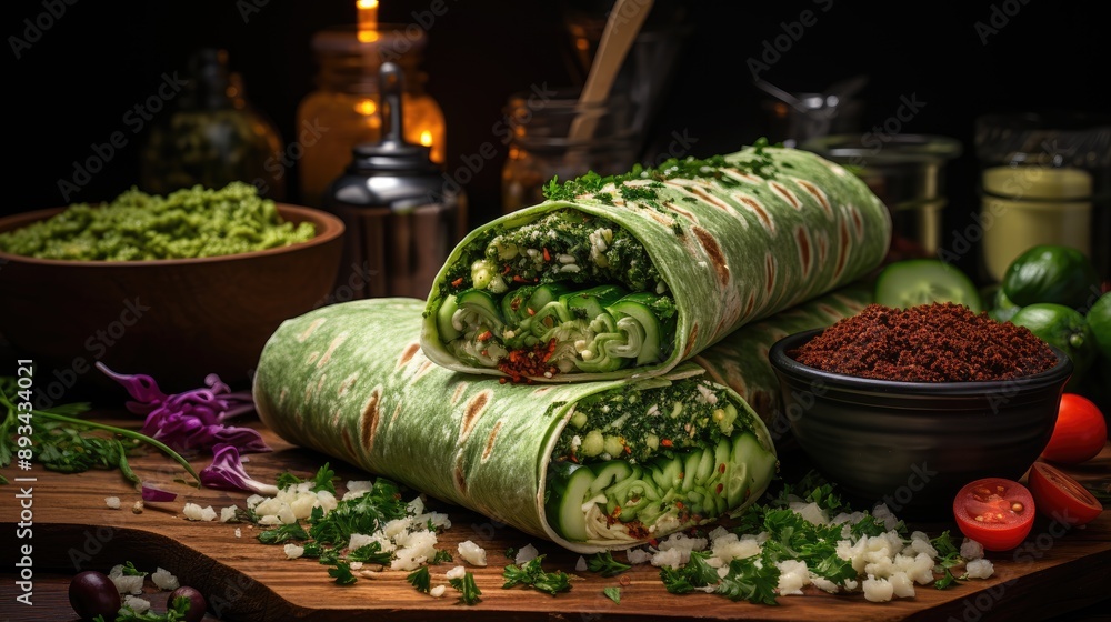 Canvas Prints a close-up shot of a delicious falafel wrap, a popular street food in saudi arabi