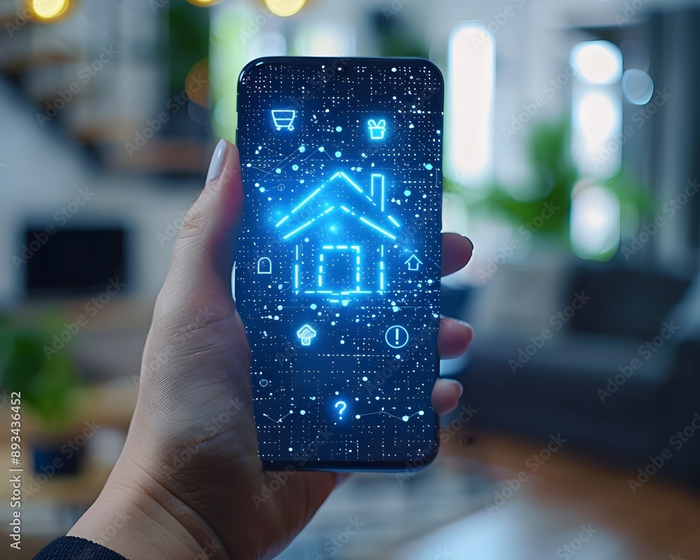 Poster digital home insurance app with user friendly and protective interface concept