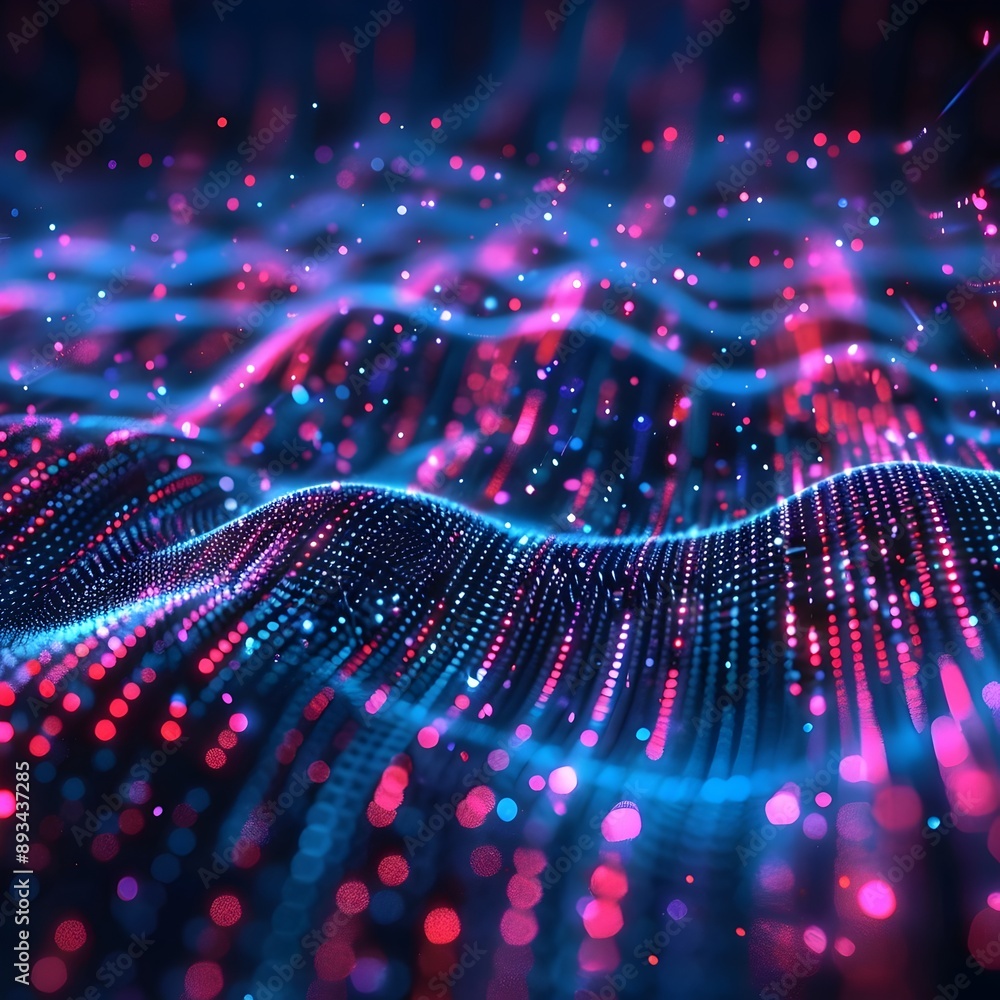 Poster futuristic digital network with holographic interfaces and dynamic visuals cyber background concept