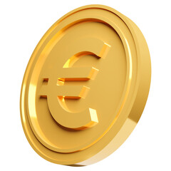 euro gold coin 3d render 