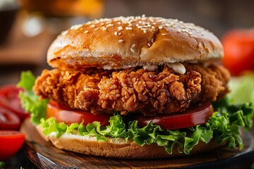 chicken burger poster