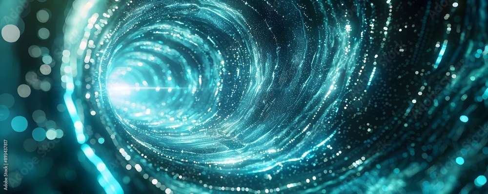 Aufkleber mesmerizing cyber tunnel with glowing dynamism and ethereal lines