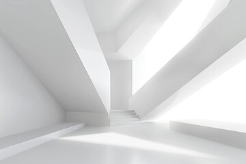 Obraz premium Modern Minimalist White Interior