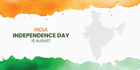 Watercolor 15 august Indian independence day banner design, watercolor background , vector file, 