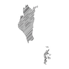 Southern Governorates Bahrain thread map line vector illustration