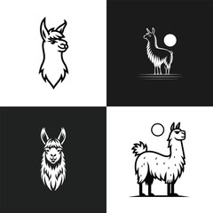 Llama logo design vector illustration
