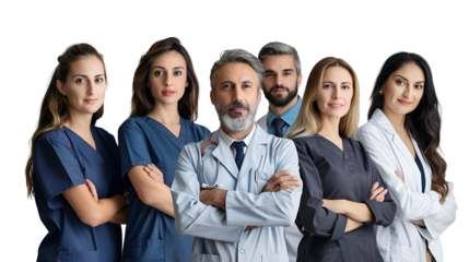 group of doctor and nurse standing together
