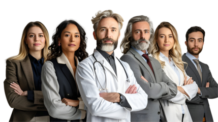group of doctor and nurse standing together