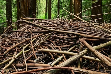 Obraz premium Forest Floor Covered in Twigs