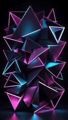 Abstract Glowing Neon Structures for Modern Graphic Design