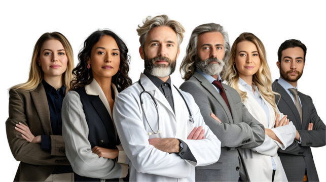 group of doctor and nurse standing together